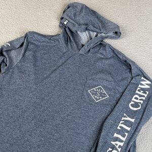 SALTY CREW Hoodie Mens Large Blue Sweatshirt Graphic Lightweight Sweater Fishing